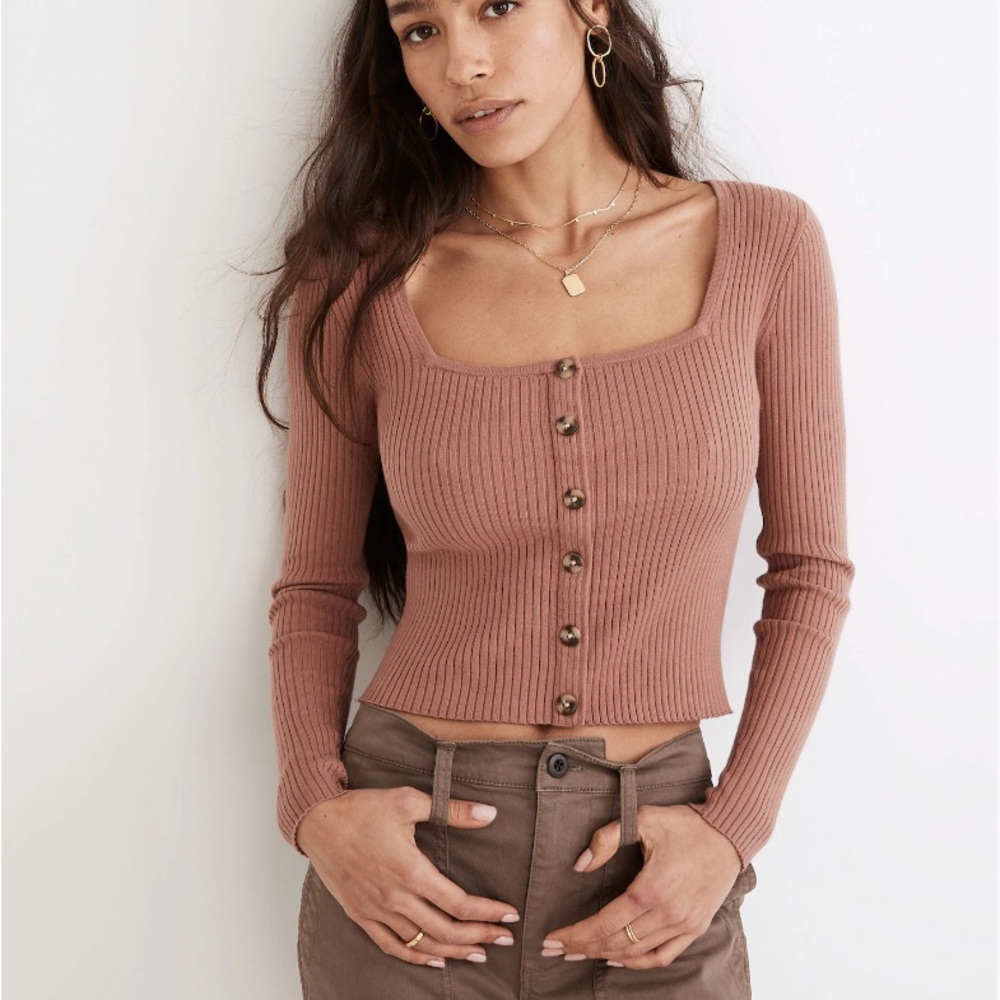Madewell Square Neck Sweater Shirt